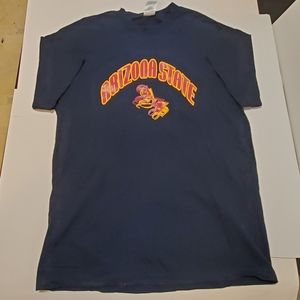 Arizona State University T-Shirt Men's Large Short Sleeves Navy Red Yellow